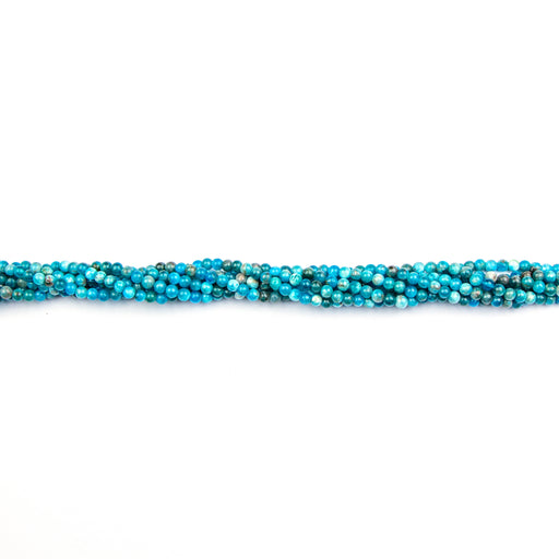 4mm Round BLUE APATITE - 8 inch Strand