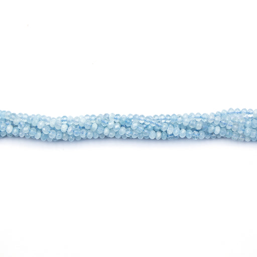 4mm Faceted Rondelle AQUAMARINE (A Grade) - 8 inch Strand***
