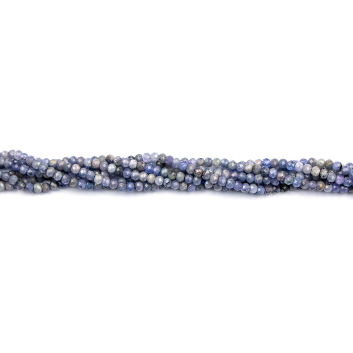 4mm Faceted Rondelle TANZANITE (A Grade) - 8 inch Strand