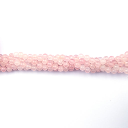 6mm Round Rose QUARTZ - 8 inch Strand