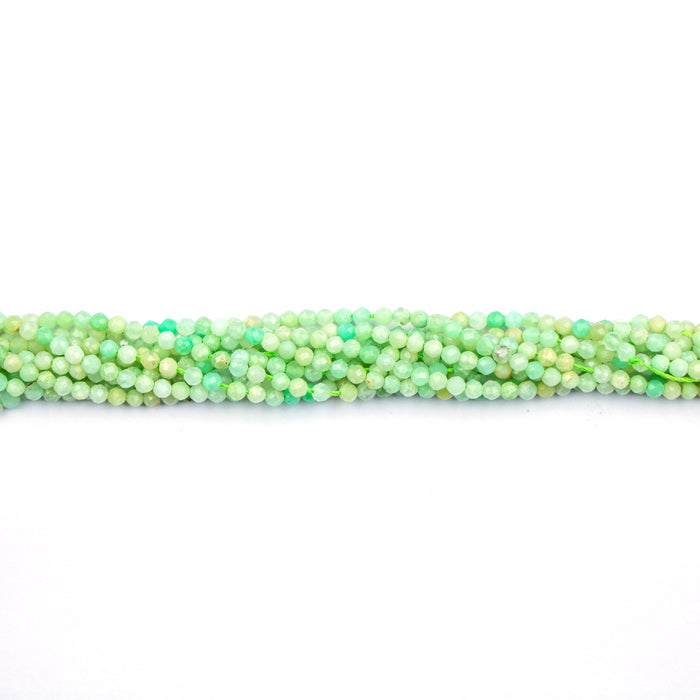 2mm Faceted Round Australian CHRYSOPRASE- 15-16 inch Strand