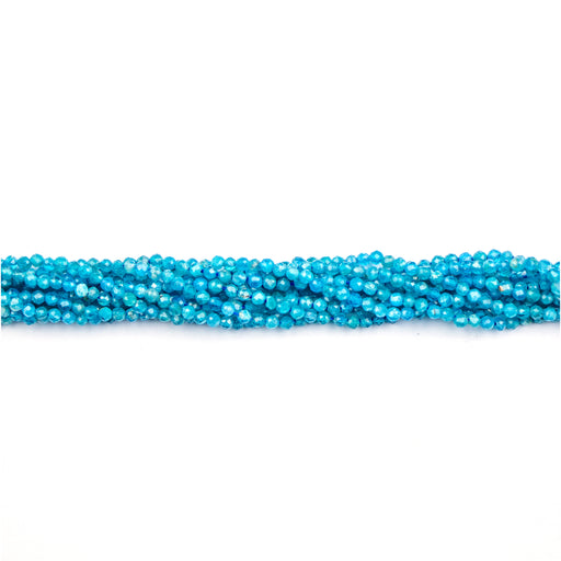2mm Faceted Round BLUE APATITE- 15-16 inch Strand***