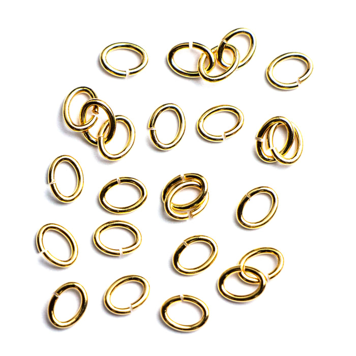 5mm x 3.5mm 17 gauge Oval Jump Ring - Gold