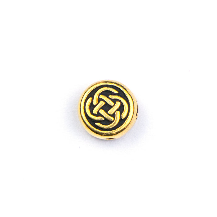 Small Celtic Circle Bead - Antique Gold