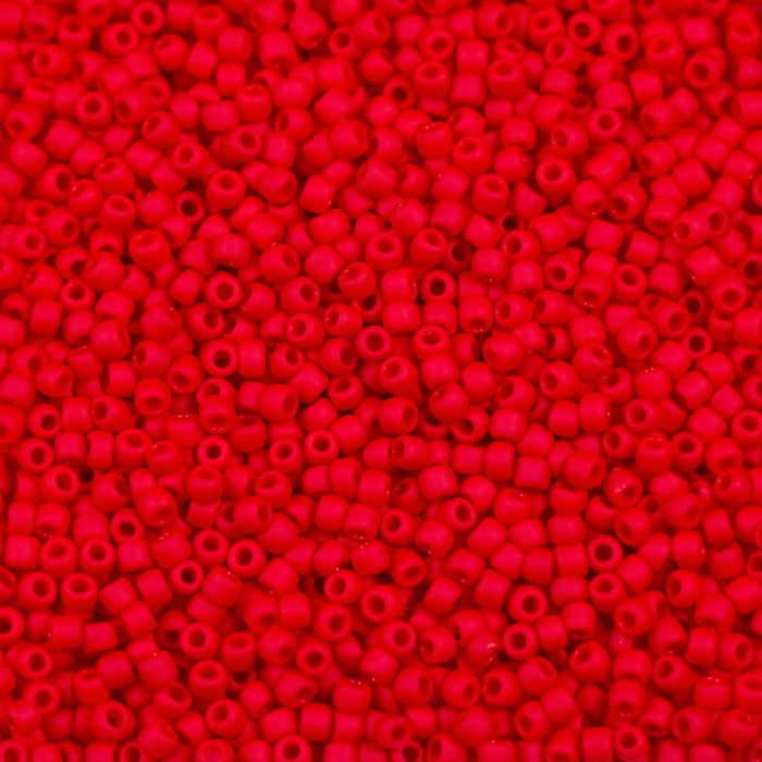 11/0 TOHO Seed Bead - Opaque-Frosted Cherry