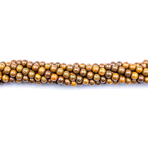 8mm Round ROBLES Wood Beads - 16 inch Strand Strand