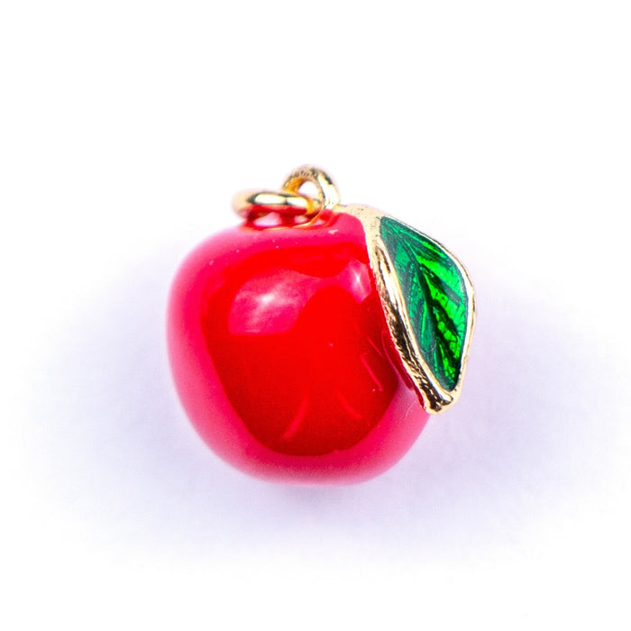 11mm x 12mm Red Apple Charm - Enamel and Base Metal***