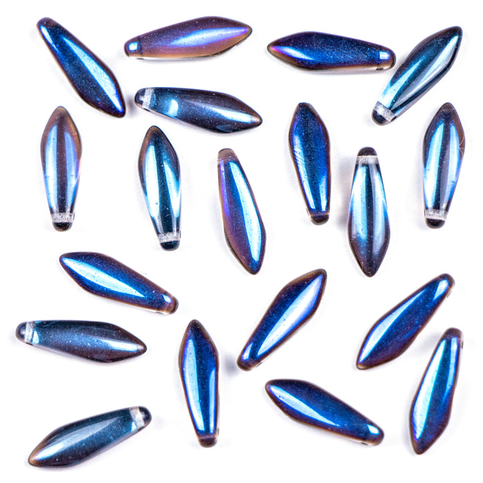 5mm x 16mm DAGGER Bead - Crystal Azuro