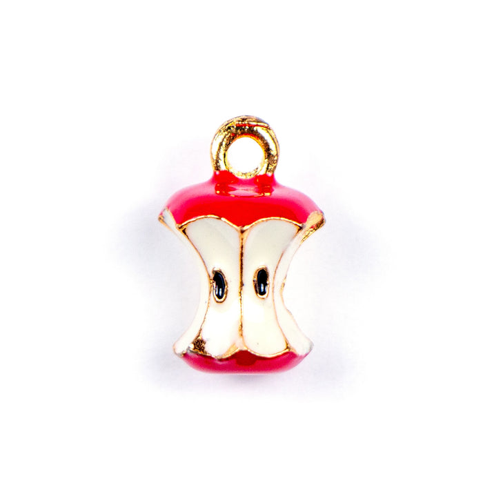 10mm x 15mm Apple Core Charm - Enamel and Base Metal***
