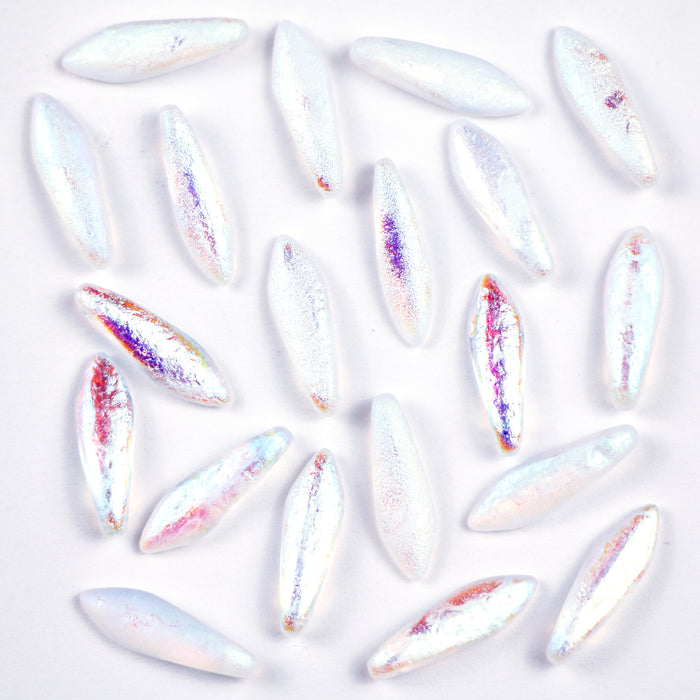 5mm x 16mm DAGGER Bead - Etched Crystal AB Full