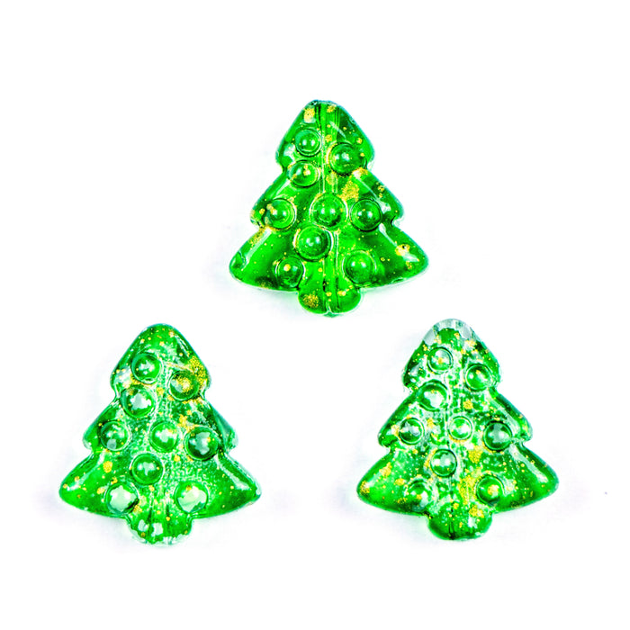 15mm x 16mm Lampwork Christmas Tree Bead - Dark Green***