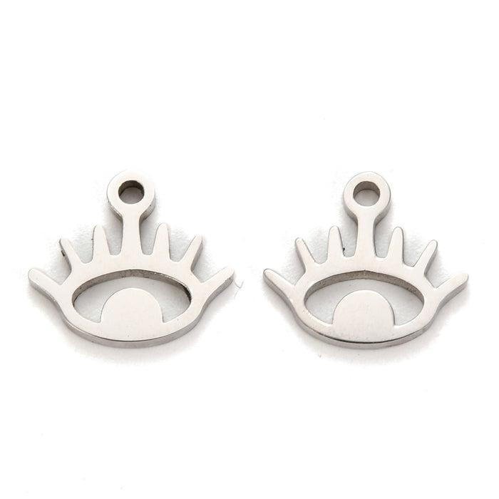 8mm x 10mm Eye Charm - Stainless Steel