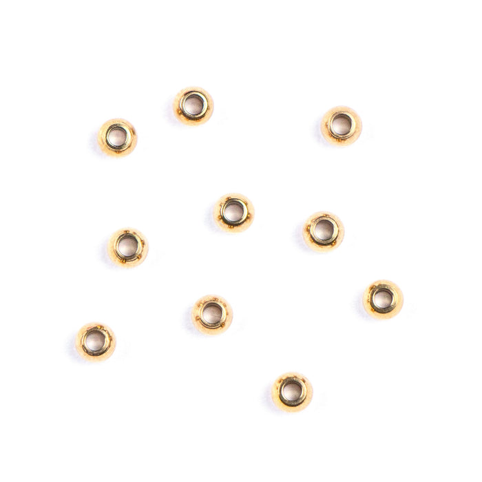 Waterproof Gold 3mm Round Bead
