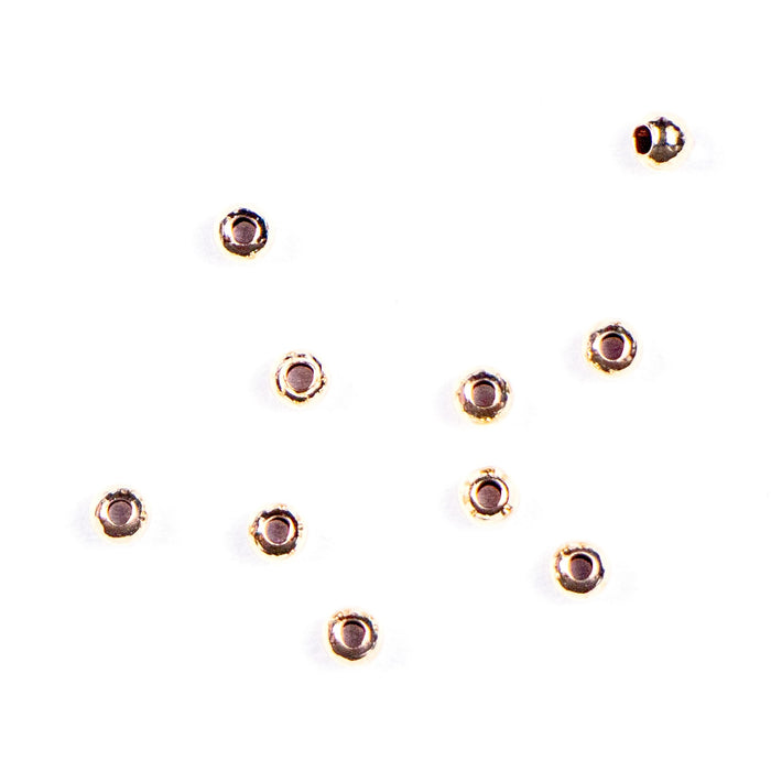2mm Gold Filled Smooth Round Seamless Bead w/0.9mm Hole