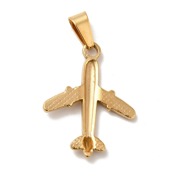 21mm x 25mm Plane Charm - Gold Plated