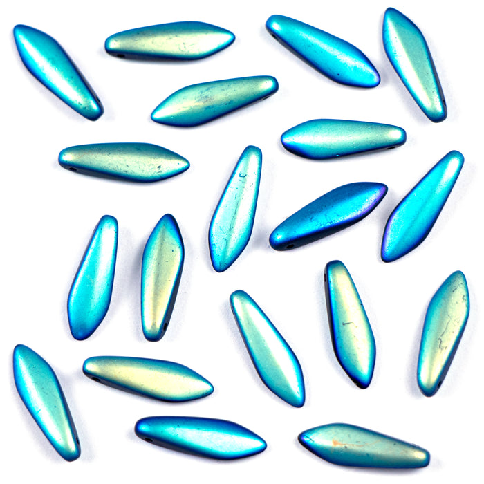 5mm x 16mm DAGGER Bead - Jet Full AB Matted