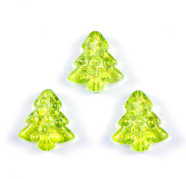 15mm x 16mm Lampwork Christmas Tree Bead - Light Green***