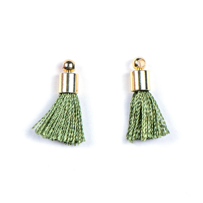 17-20mm Tassel with Gold Cap - Olivine