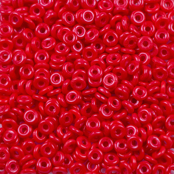 1mm x 3.8mm O Bead - Opaque Red