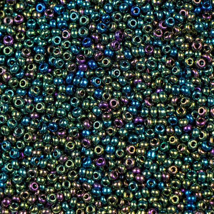 10/0 Preciosa Seed Beads - Metallic Green Iris