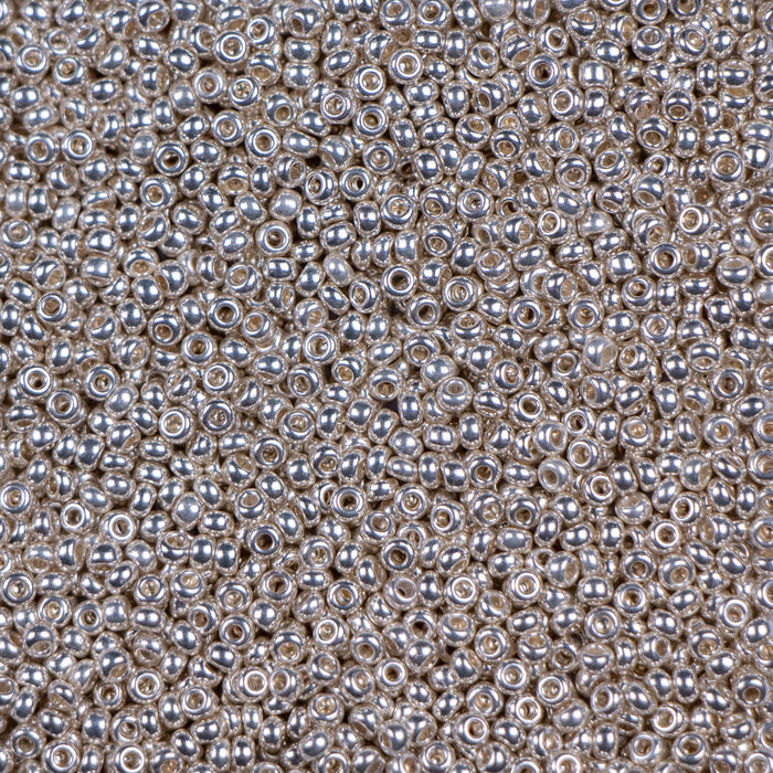 11/0 Preciosa Seed Beads - Metallic Silver