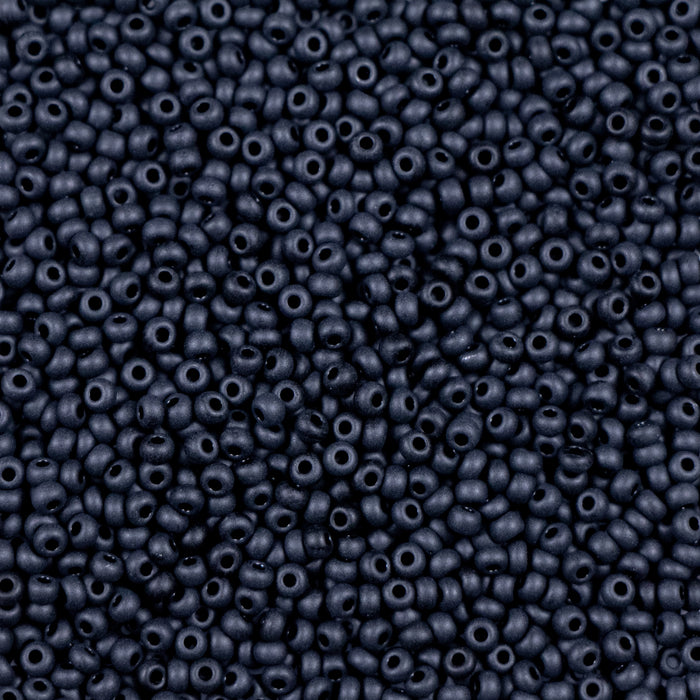 11/0 Preciosa Seed Beads - Matte Opaque Black