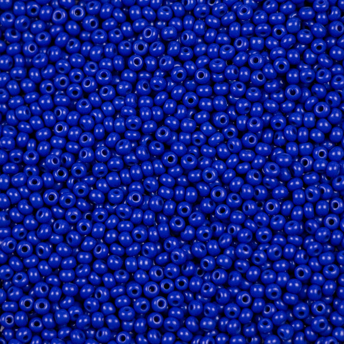 11/0 Preciosa Seed Beads - Opaque Medium Blue
