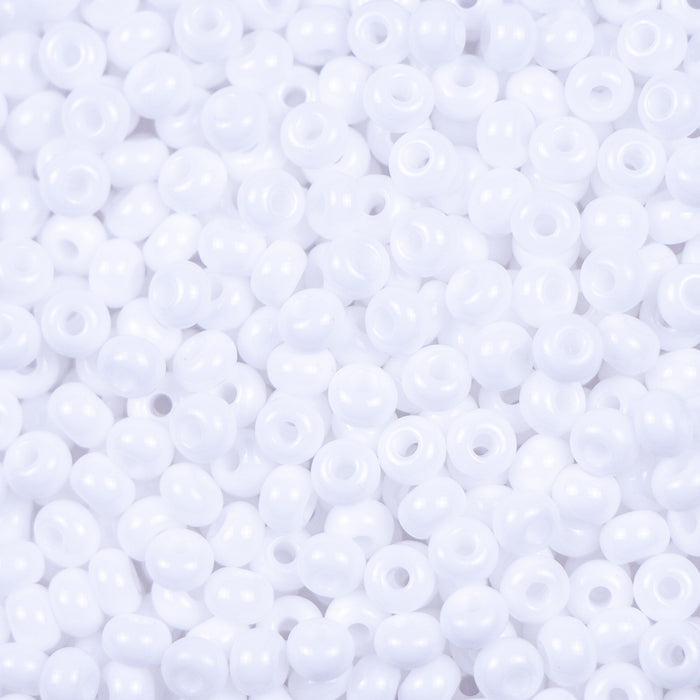 6/0 Preciosa Seed Beads - Opaque Chalk White