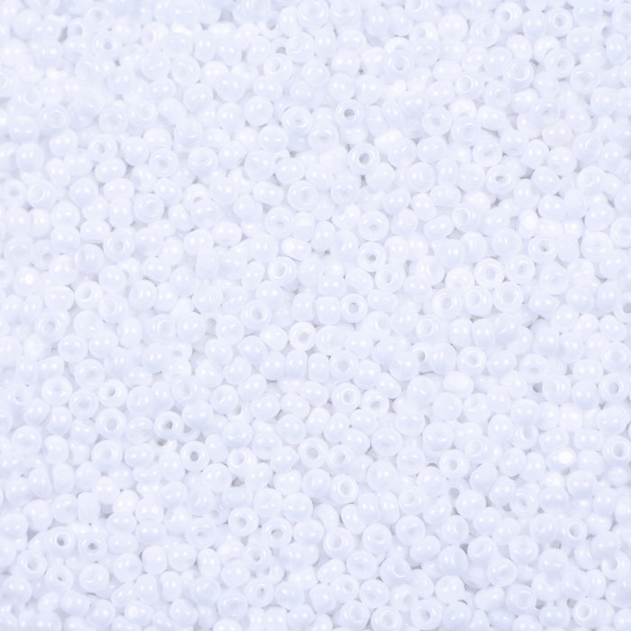 11/0 Preciosa Charlotte Beads - Opaque Chalk White (10 grams)
