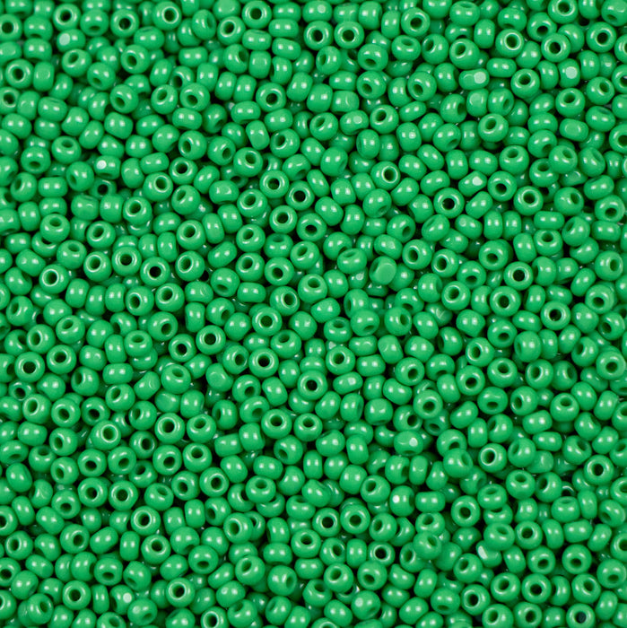 11/0 Preciosa Charlotte Beads - Opaque Green (10 grams)