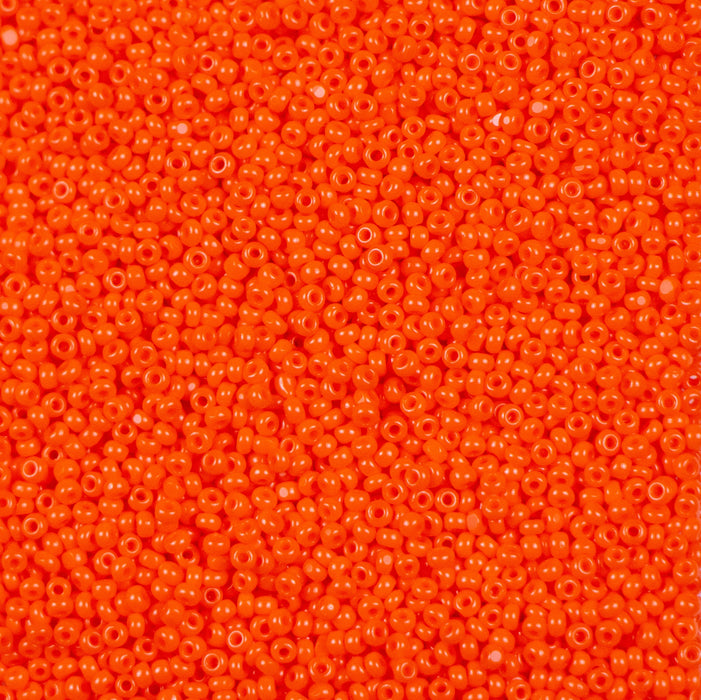 13/0 Preciosa Charlotte Beads - Opaque Orange (25 grams)