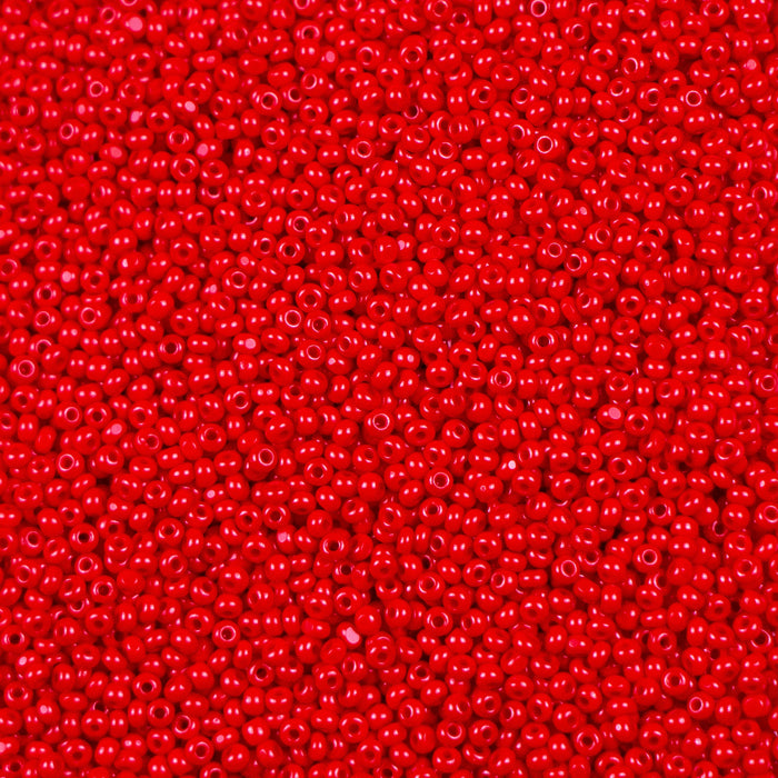 13/0 Preciosa Charlotte Beads - Opaque Red (10 grams)