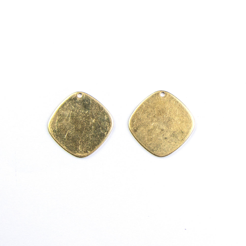 19mm Rounded Square Metal Blank - Brass***