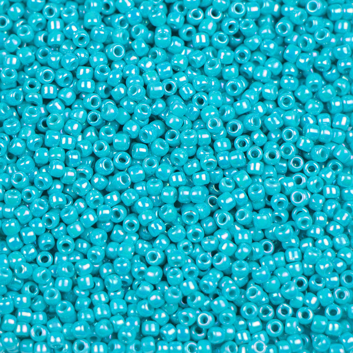 11/0 TOHO Seed Bead - Opaque-Rainbow Turquoise