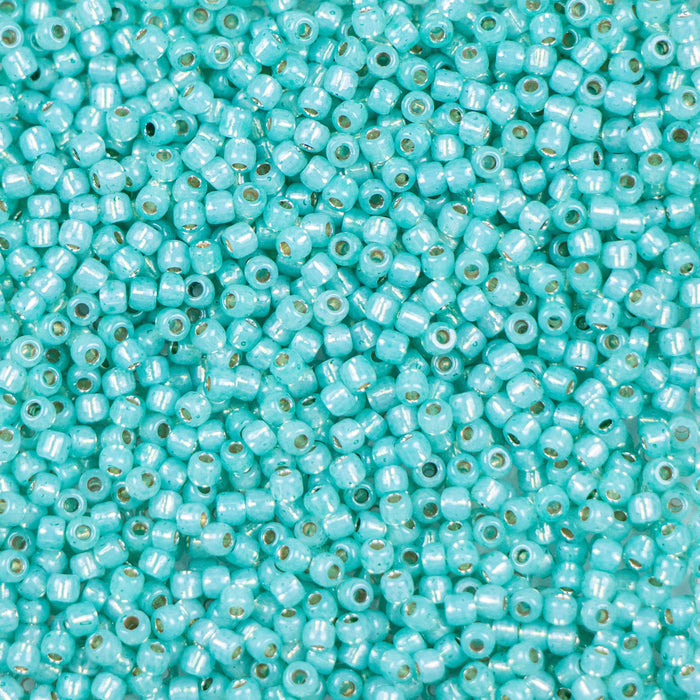 11/0 TOHO Seed Bead - PermaFinish - Silver-Lined Milky Dark Peridot