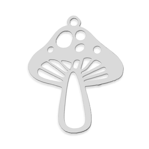 25mm x 20mm Large Mushroom Charm - Stainless Steel