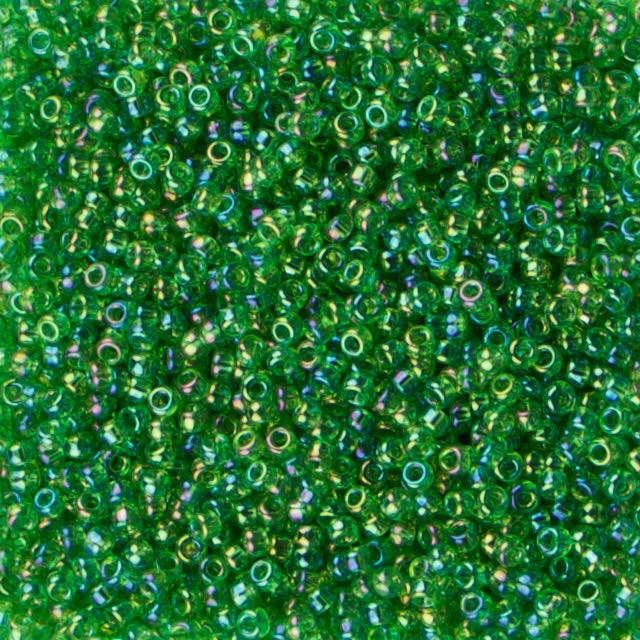 11/0 Miyuki SEED Bead - Transparent Light Green AB