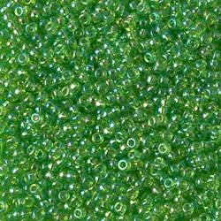 11/0 Miyuki SEED Bead - Transparent Apple Green AB