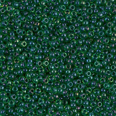 00859 11-0332 | 11/0 Miyuki SEED Bead - Dark Blue Lined Green AB