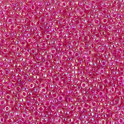 11/0 Miyuki SEED Bead - Hot Pink Lined Crystal AB