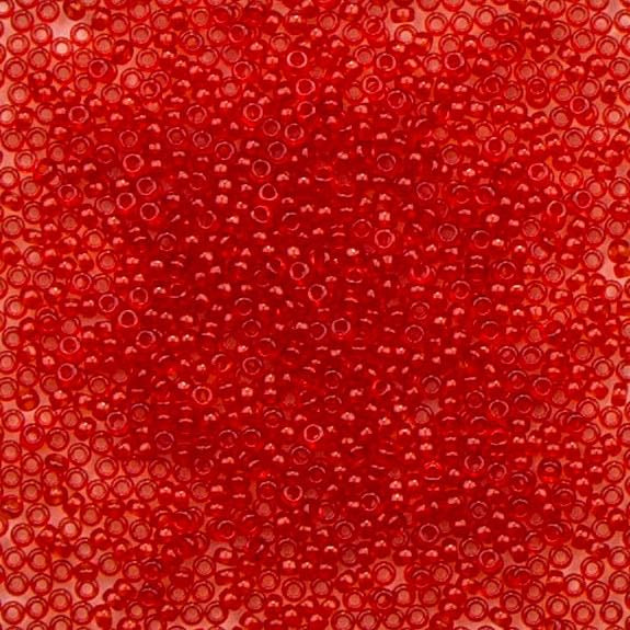 15/0 Miyuki SEED Bead - Transparent Red Orange