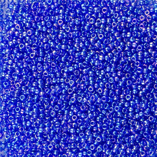 15/0 Miyuki SEED Bead - Transparent Cobalt AB