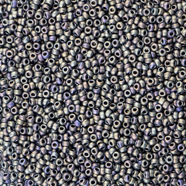 15/0 Miyuki SEED Bead - Matte Metallic Dark Olive Iris