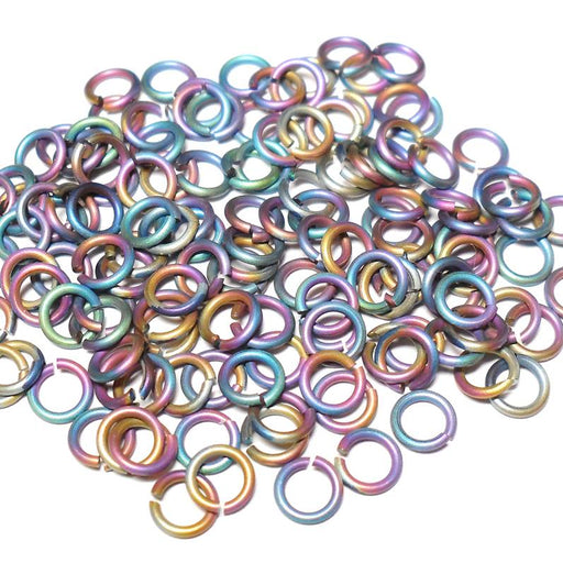 20awg (.8mm) 5/32in. (4.25mm) ID 5.31AR Rainbow Titanium Jump Rings