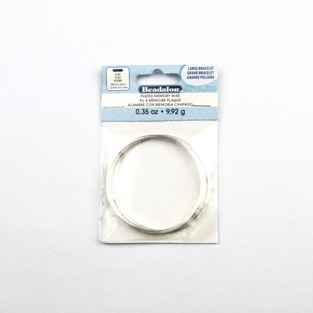Beadalon 1.20mm x .5mm (.048" x .020") Flat Memory Wire - Silver