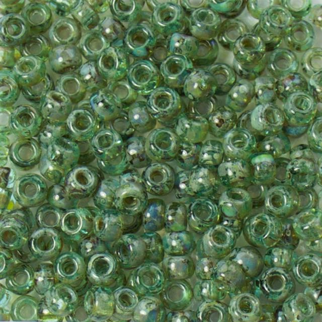 6/0 Miyuki SEED Bead - Transparent Sea Foam Picasso