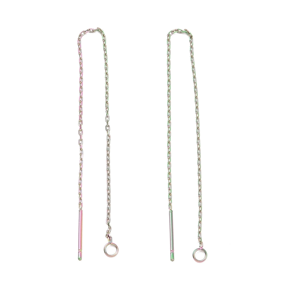 109mm Ear Threaders - Rainbow Plated Stainless Steel