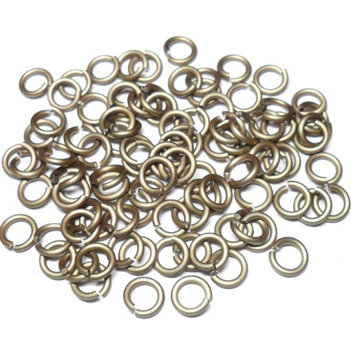 16swg (1.6mm) 1/4in. (6.6mm) ID 4.2AR Anodized Aluminum Jump Rings - Khaki