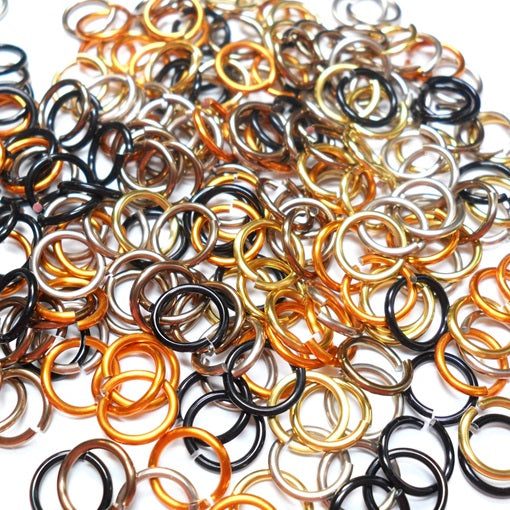 16swg (1.6mm) 3/8in. (10.1mm) ID 6.4AR Anodized  Aluminum Jump Rings - Animal Print Mix