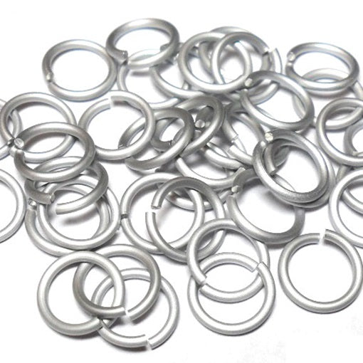 16swg (1.6mm) 3/8in. (10.1mm) ID 6.4AR Anodized  Aluminum Jump Rings - White